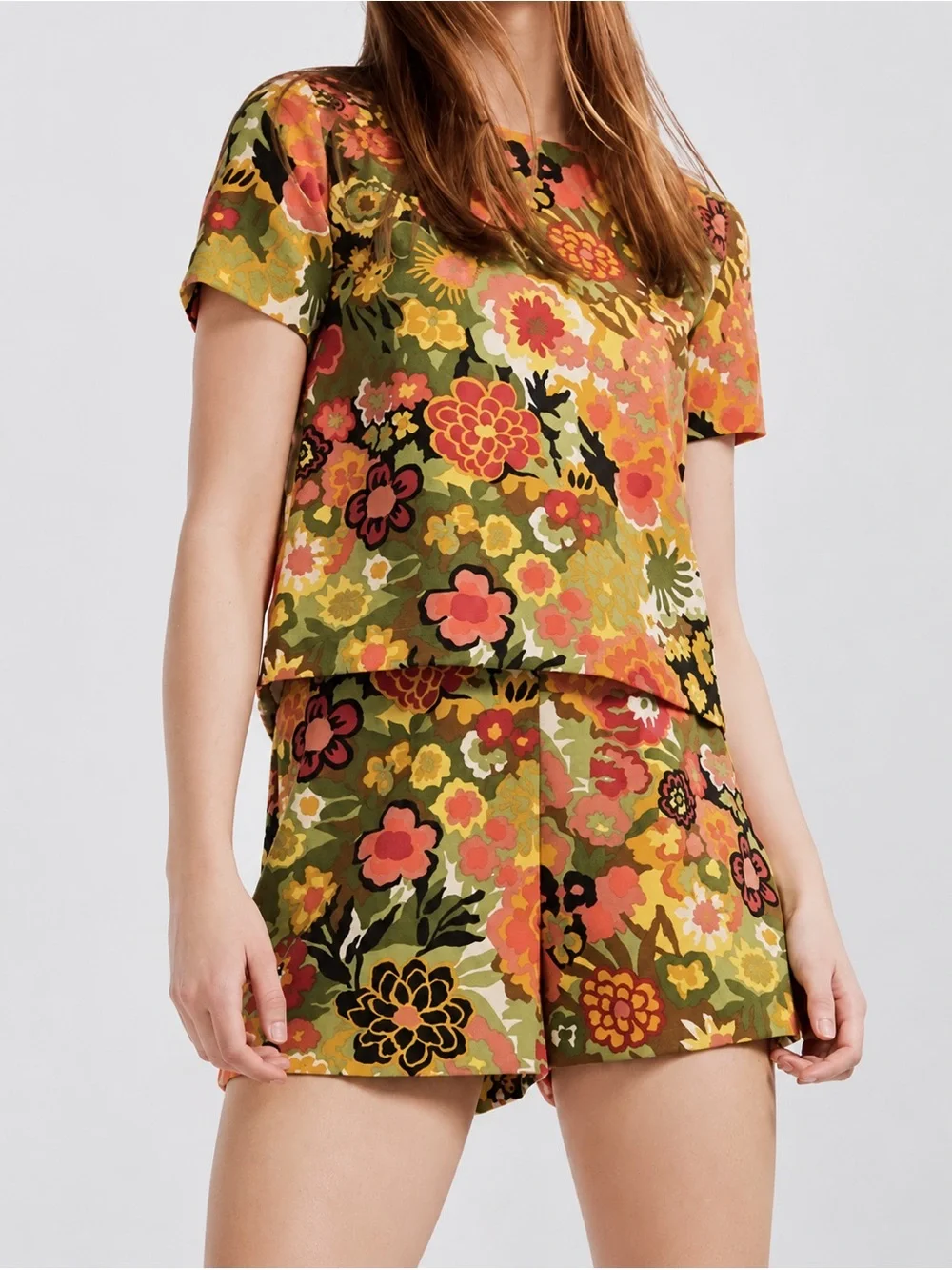 ZARA Trafaluc 70s Floral Romper Playsuit Retro Mod Size S retro
